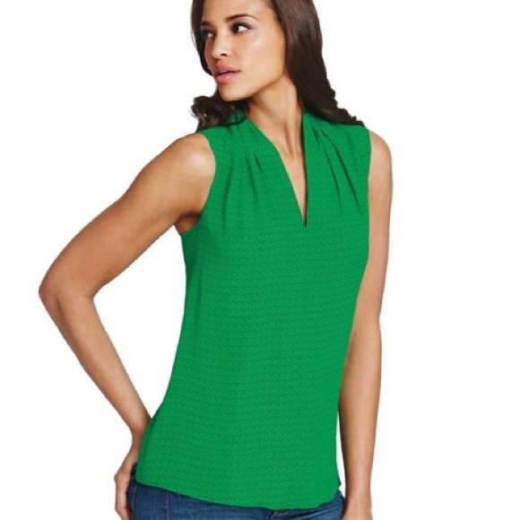CAbi Tops - CABi Printed Sleeveless Blouse #124 Green size L